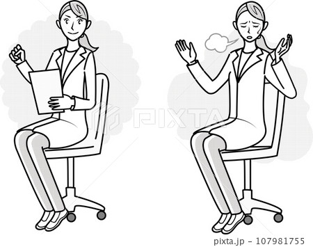 診察する女性医師のイラストセット 107981755