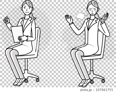 Illustration set of female doctor examining 107981755