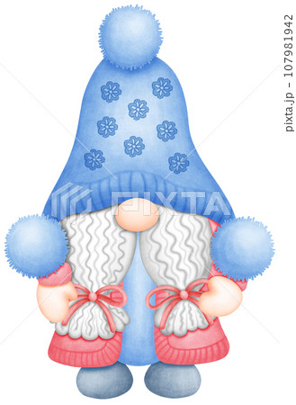 watercolor Winter gnome illustration is a beautiful and festive depiction of this popular holiday character watercolor Winter gnome illustration is a beautiful and festive depiction of this popular holiday character 107981942
