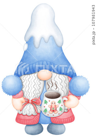 watercolor Winter gnome illustration is a beautiful and festive depiction of this popular holiday character watercolor Winter gnome illustration is a beautiful and festive depiction of this popular holiday character 107981943