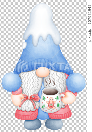 watercolor Winter gnome illustration is a beautiful and festive depiction of this popular holiday character watercolor Winter gnome illustration is a beautiful and festive depiction of this popular holiday character 107981943