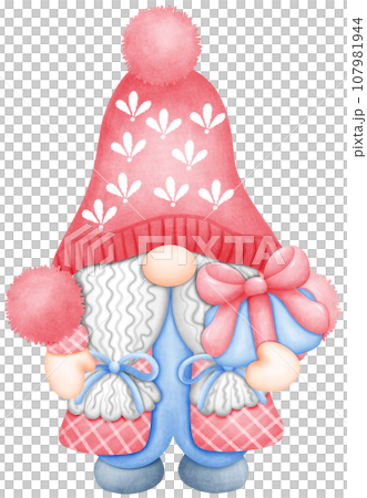 watercolor Winter gnome illustration is a beautiful and festive depiction of this popular holiday character watercolor Winter gnome illustration is a beautiful and festive depiction of this popular holiday character 107981944