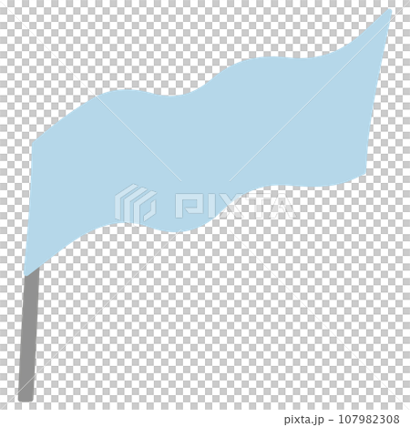 一面簡單的純藍色長旗在風中飄揚的插圖 一面簡單的純藍色長旗在風中飄揚的插圖 107982308