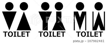 男子用トイレと女性用メイク室の案内を表示する看板のイラスト 男子用トイレと女性用メイク室の案内を表示する看板のイラスト 107982481