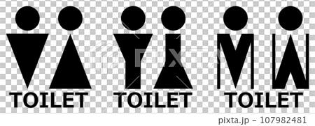 男子用トイレと女性用メイク室の案内を表示する看板のイラスト 男子用トイレと女性用メイク室の案内を表示する看板のイラスト 107982481