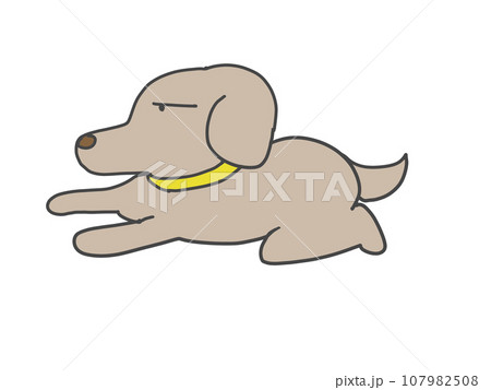 暇で仕方がない犬のイラスト 暇で仕方がない犬のイラスト 107982508