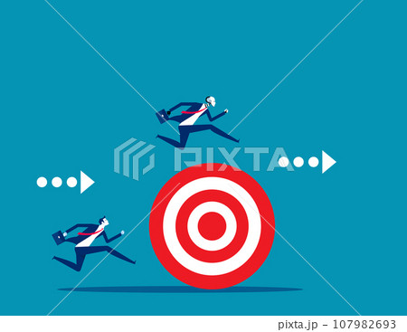 Robot move forward with goals. Business artificial intelligence concept Robot move forward with goals. Business artificial intelligence concept 107982693