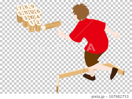 Vector illustration of a person throwing a moruk 107982753