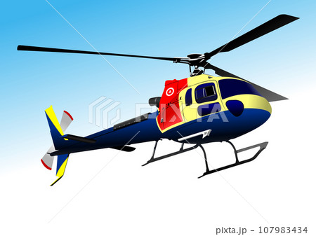 Ambulance Helicopter. Vector 3d 107983434