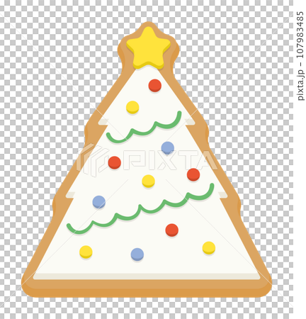 白いクリスマスツリーのジンジャークッキー・クッキーのベクター