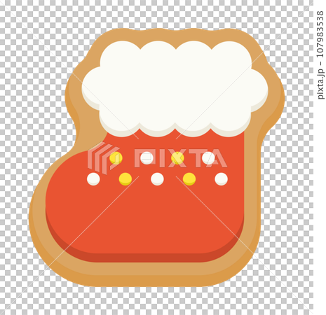 Vector illustration of ginger cookies and cookies with socks / December, Christmas, winter 107983538