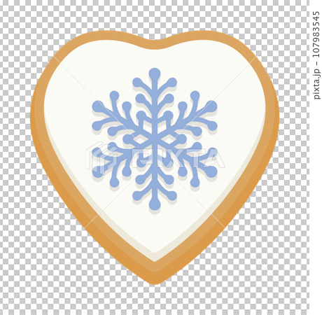 Vector illustration of ginger cookie cookie with heart-shaped snowflake pattern/December/Christmas/ 107983545