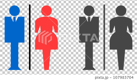 Illustration of a signboard displaying information about the men's restroom and women's makeup room Illustration of a signboard displaying information about the men's restroom and women's makeup room 107983704