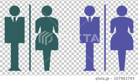 顯示男洗手間和女化妝間資訊的招牌插圖 顯示男洗手間和女化妝間資訊的招牌插圖 107983705