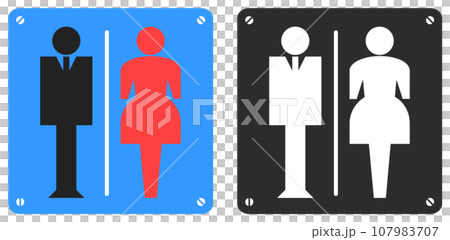 顯示男洗手間和女化妝間資訊的招牌插圖 顯示男洗手間和女化妝間資訊的招牌插圖 107983707