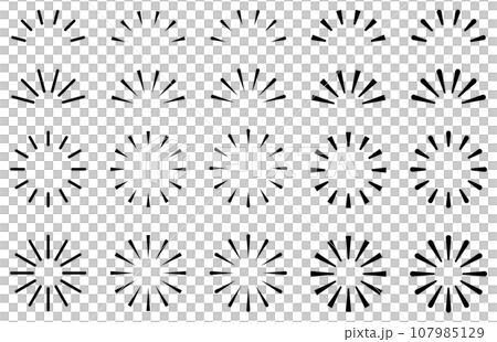 Vector illustration set of extinct emphasis marks that disappear quickly Vector illustration set of extinct emphasis marks that disappear quickly 107985129