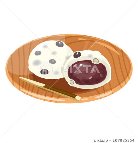 豆大福　木皿　断面 107985554