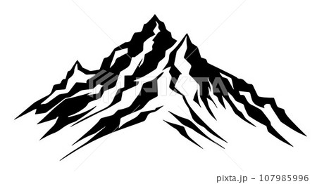 Mountain silhouettes, logo set mountain vector, mountain elements 107985996