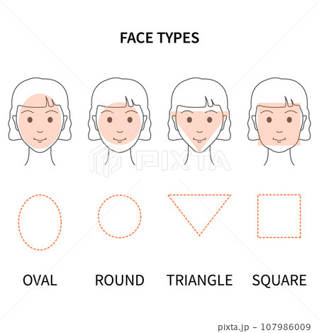 Female face shape types set line illustration 107986009