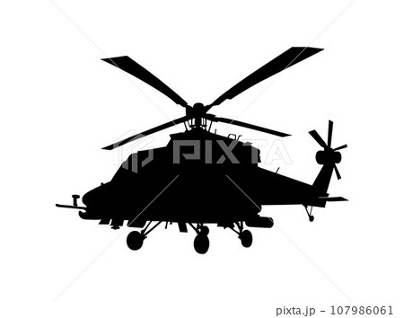 Helicopter silhouette, helicopter vector silhouette Helicopter silhouette, helicopter vector silhouette 107986061