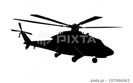 Helicopter silhouette, helicopter vector silhouette Helicopter silhouette, helicopter vector silhouette 107986063