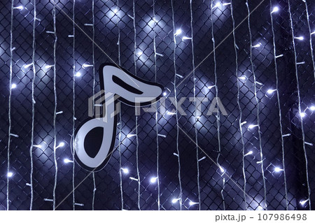 led string light used as part of wall with music note led string light used as part of wall with music note 107986498