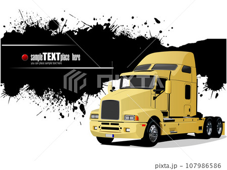 Abstract background with Green truck on the road. Abstract background with Green truck on the road. 107986586