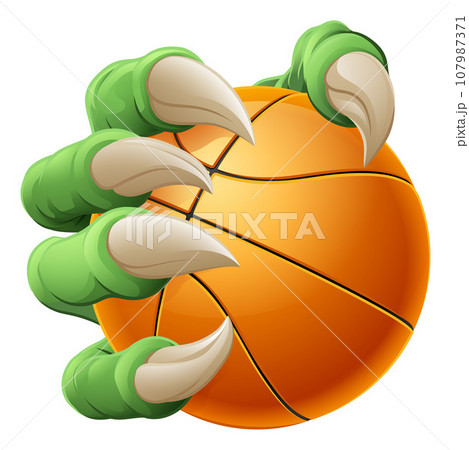 Basketball Ball Claw Cartoon Monster Animal Hand 107987371