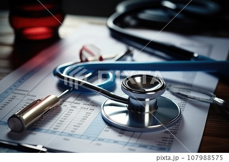 Health Care concept. Doctor with analysis chart. Generative AI Health Care concept. Doctor with analysis chart. Generative AI 107988575