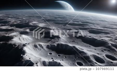 月面から見た地球 AI生成画像 月面から見た地球 AI生成画像 107989111