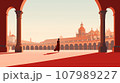 Illustration of beautiful view of the city of Sevilla, Spain 107989227