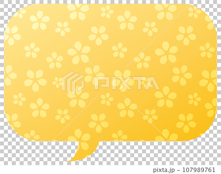 Speech bubble illustration 21 [Gradient cherry blossom pattern (yellow)] 107989761