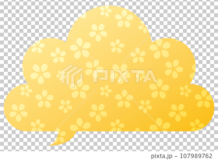 Speech bubble illustration 22 [Gradient cherry blossom pattern (yellow)] 107989762