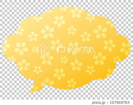 Speech bubble illustration 23 [Gradient cherry blossom pattern (yellow)] 107989763