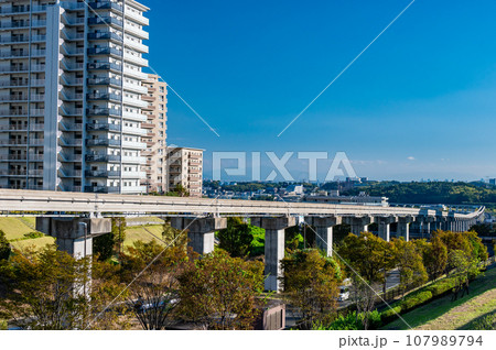 彩都西公園から眺めた大阪モノレール彩都線の軌道 107989794