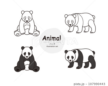 パンダのイラストセット 107990443