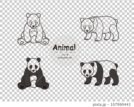パンダのイラストセット 107990443