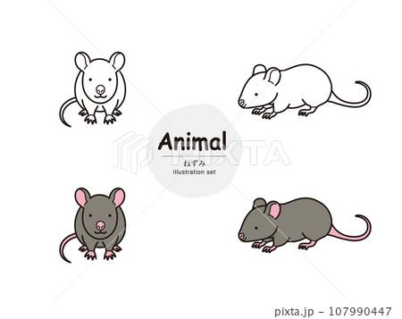 ねずみのイラストセット 107990447