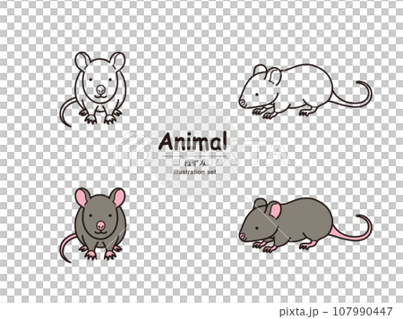 ねずみのイラストセット 107990447