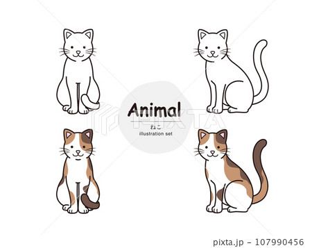 ねこのイラストセット ねこのイラストセット 107990456