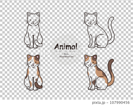 ねこのイラストセット ねこのイラストセット 107990456