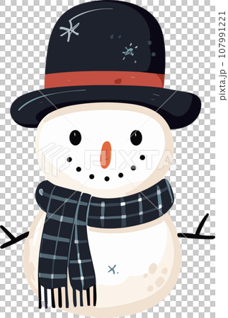 Whimsical Winter Charm with Adorable Snowman 107991221