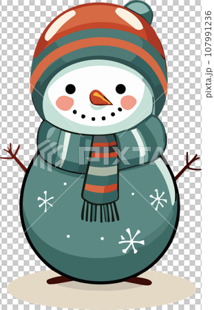 Whimsical Winter Charm with Adorable Snowman Whimsical Winter Charm with Adorable Snowman 107991236