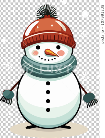 Whimsical Winter Charm with Adorable Snowman 107991238