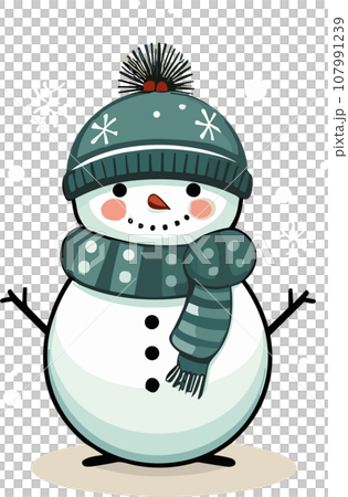 Whimsical Winter Charm with Adorable Snowman Whimsical Winter Charm with Adorable Snowman 107991239