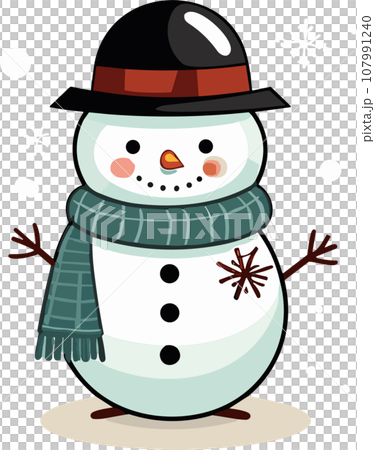 Whimsical Winter Charm with Adorable Snowman 107991240