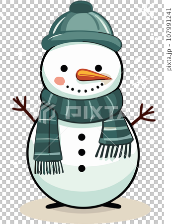 Whimsical Winter Charm with Adorable Snowman Whimsical Winter Charm with Adorable Snowman 107991241