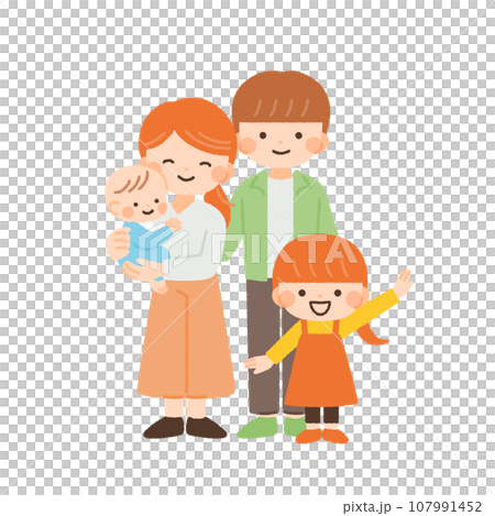Illustration material of a family of four 107991452
