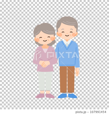 Illustration material of an elderly couple Illustration material of an elderly couple 107991454