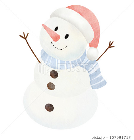 Watercolor Snowman Christmas Decoration 107991717